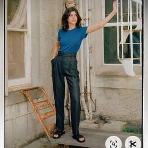 Caves Collect Kate Grey Stripe Wool Pants Size 9